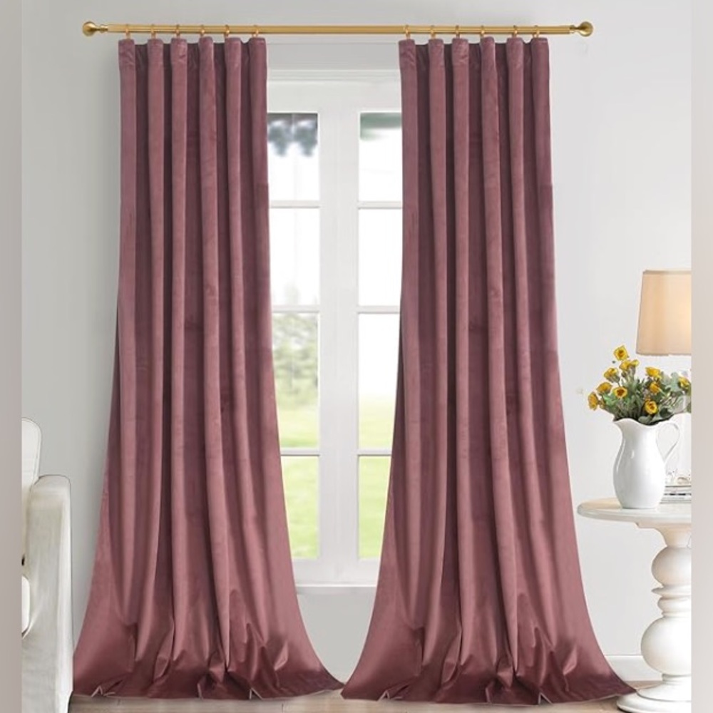 Velvet Dusty Rose Curtains